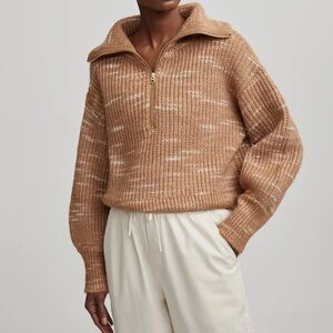 Varley Ridley Dalmation Half Zip Knit